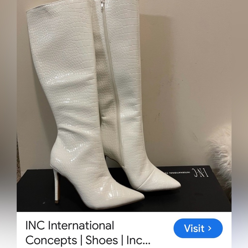 INC White Crocodile Boots - Picture 8 of 15